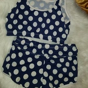 Size small custom made bikini Navy and white New